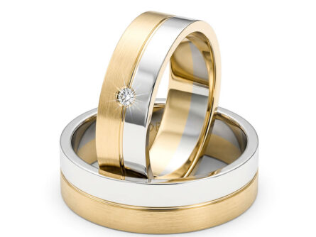 Kullast abielusõrmus teemantiga Kood: Rn0108-6-1/2vl-1/2km1-1k