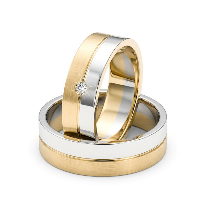 Kullast abielusõrmus teemantiga Kood: Rn0108-6-1/2vl-1/2km1-1k