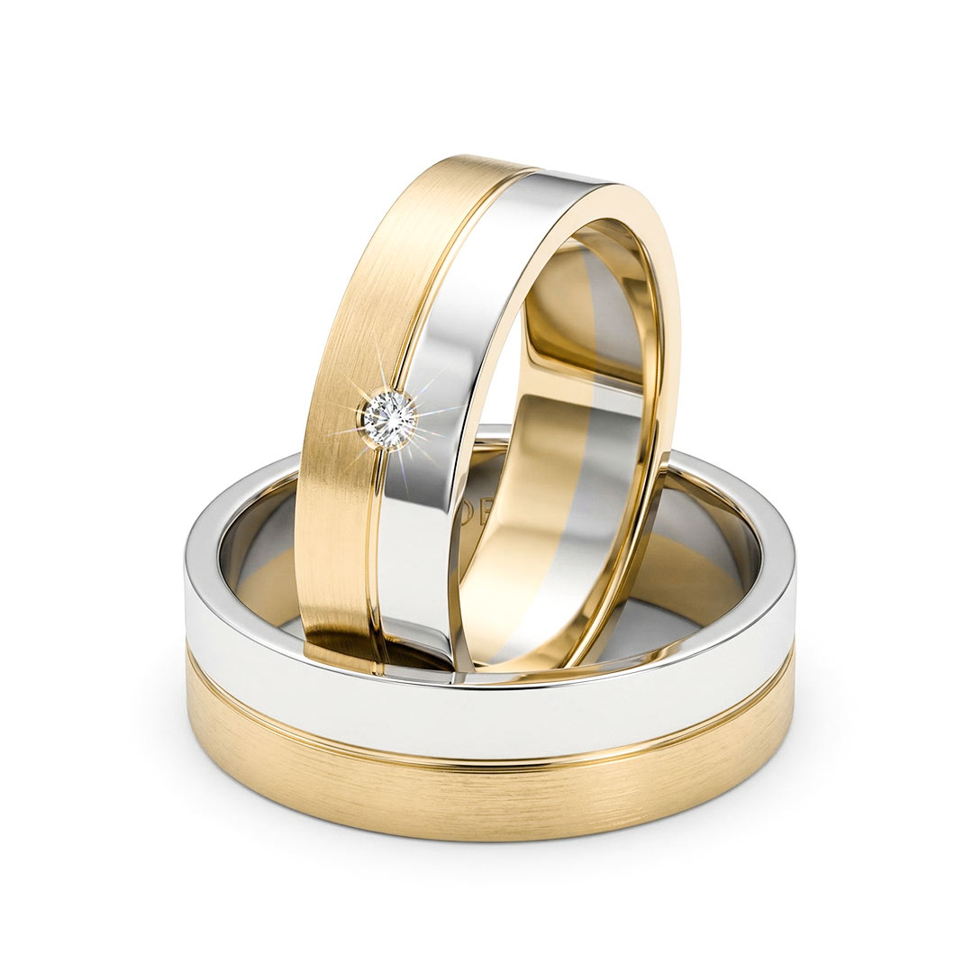 Kullast abielusõrmus teemantiga Kood: Rn0108-6-1/2vl-1/2km1-1k