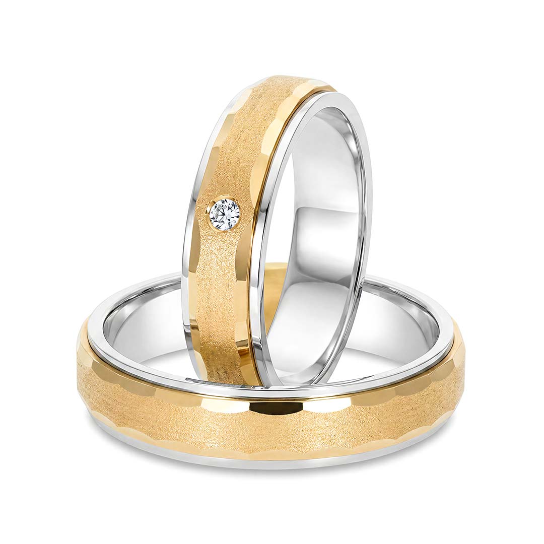 Kullast abielusõrmus teemantiga 0,03 ct. Kood: Rn0111-5-pkm2-avl-1k