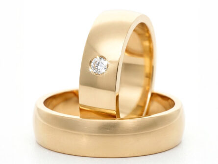 Kullast abielusõrmus teemantiga Kood: Rn0116-6-1K-paksus1,8