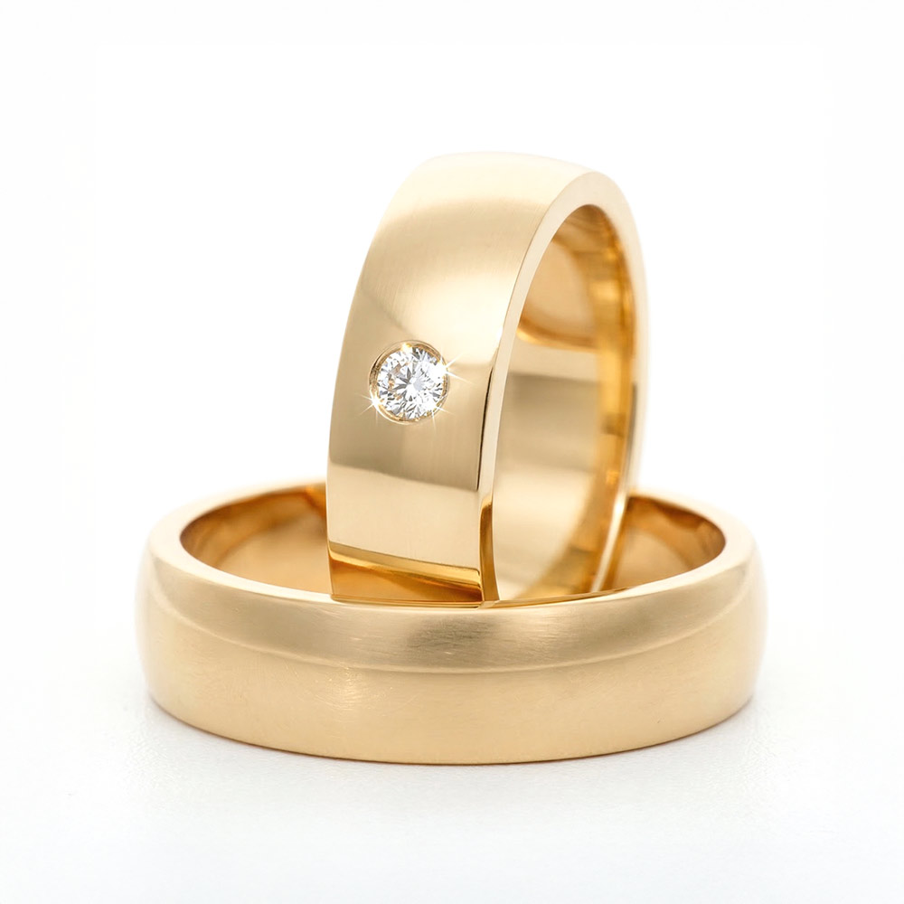 Kullast abielusõrmus teemantiga Kood: Rn0116-6-1K-paksus1,8