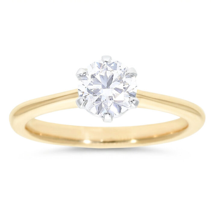 Kullast sõrmus teemantiga 0,80 ct. Kood: RX12381-Y-0,80