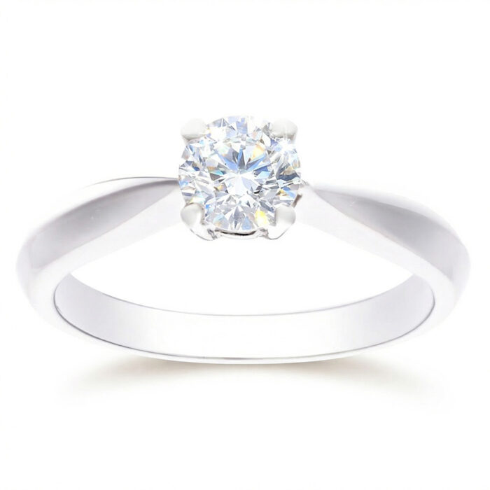 Kullast sõrmus teemantiga 0,50 ct. Kood: RX3105-W-0,50