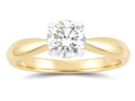 Kullast sõrmus teemantiga 0,80 ct. Kood: RX3105-Y-0,80