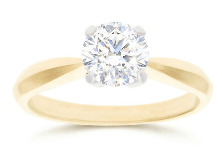 Kullast sõrmus teemantiga 1,01 ct. Kood: RX3105-Y-1,00