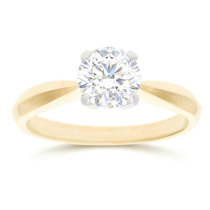 Kullast sõrmus teemantiga 1,01 ct. Kood: RX3105-Y-1,00