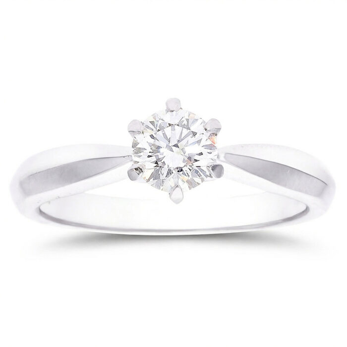 Kullast sõrmus teemantiga 0,50 ct. Kood: RX3195-W-0,50