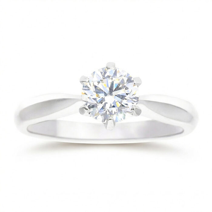 Kullast sõrmus teemantiga 0,80 ct. Kood: RX3195-W-0,80