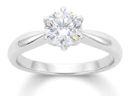 Kullast sõrmus teemantiga 1,00 ct. Kood: RX3195-W-1,00