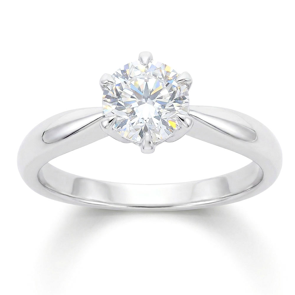 Kullast sõrmus teemantiga 1,00 ct. Kood: RX3195-W-1,00