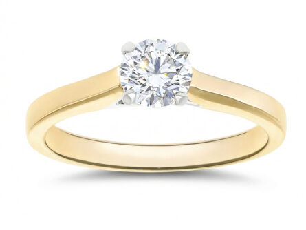 Kullast sõrmus teemantiga 0,51 ct. Kood: RX4083-Y-0,50