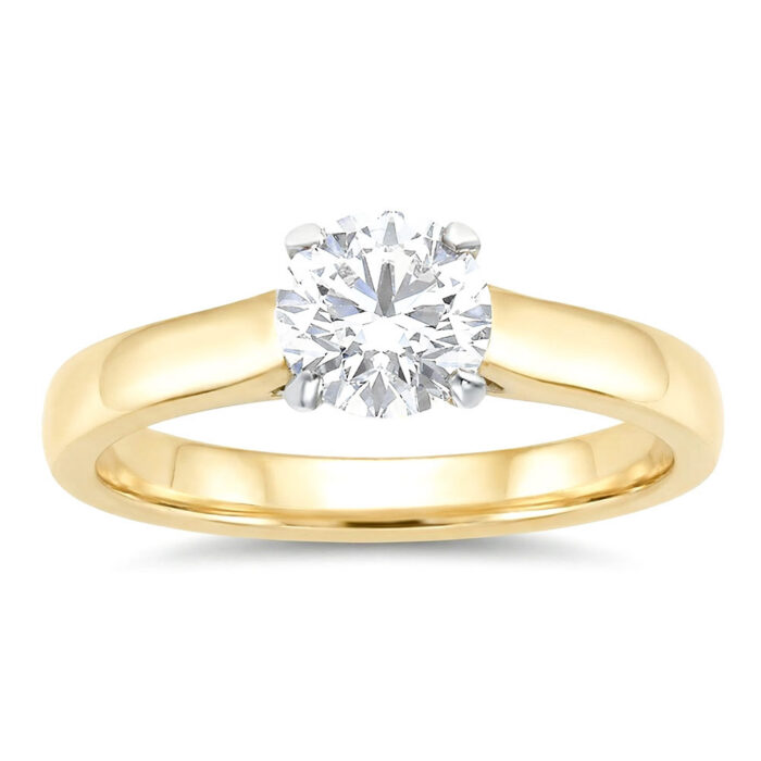 Kullast sõrmus teemantiga 0,80 ct. Kood: RX4083-Y-0,80