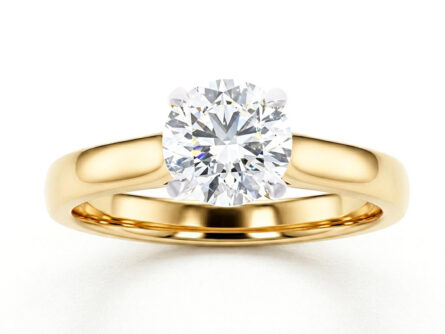 Kullast sõrmus laboris kasvatatud teemantiga Kood: RX4083-Y-1,0