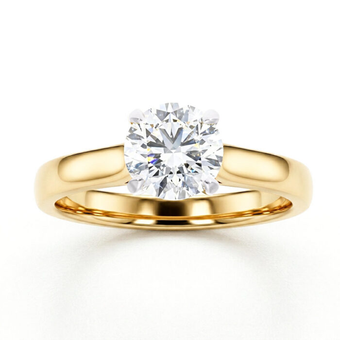 Kullast sõrmus laboris kasvatatud teemantiga Kood: RX4083-Y-1,0