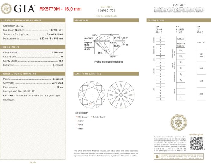Teemantiga kihlasõrmus valgest kullast 1,29 ct. Kood: RX5779M - Image 6