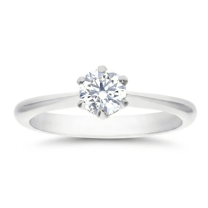 Kullast sõrmus teemantiga 0,51 ct. Kood: RX12381-W-0,50