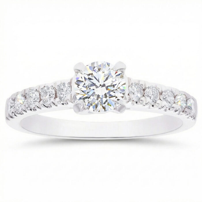 Kullast sõrmus teemantidega 0,79 ct. Kood: RX2961-W-0,50