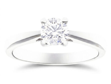 Kullast sõrmus teemantiga 0,50 ct. Kood: RX3128-W-0,50