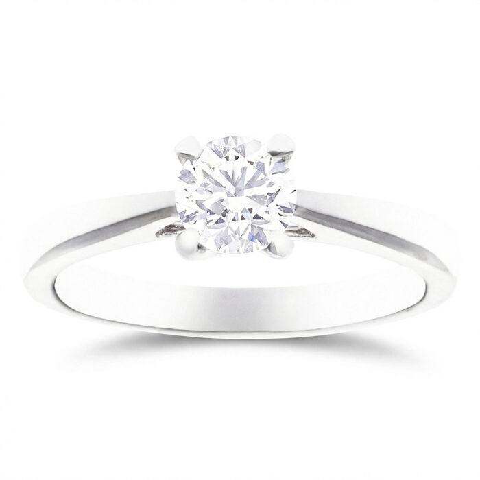 Kullast sõrmus teemantiga 0,50 ct. Kood: RX3128-W-0,50