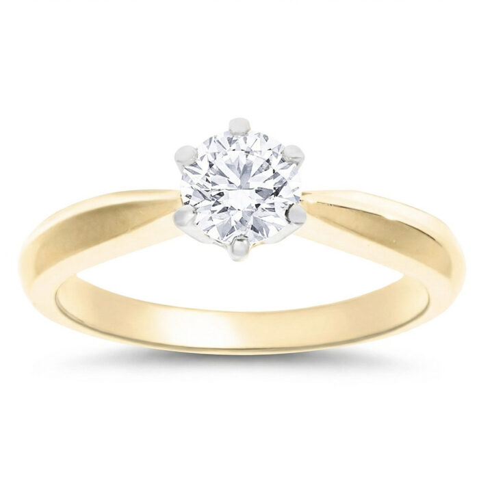 Kullast sõrmus teemantiga 0,51 ct. Kood: RX3195-y-0,50