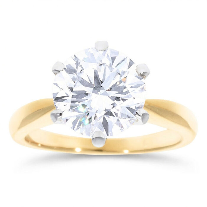 Kullast sõrmus laboris kasvatatud teemantiga Kood: RX3195-Y-3,00