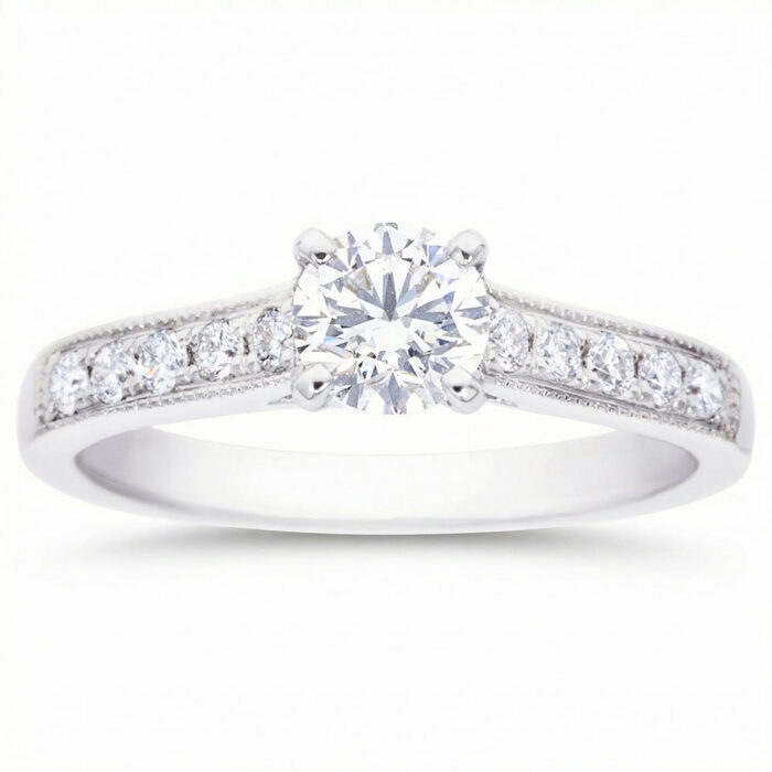 Kullast sõrmus teemantidega 0,67 ct. Kood: RX4011M-W-0,50