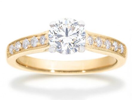 Kullast sõrmus teemantidega 0,97 ct. Kood: RX4011M-Y-0,80