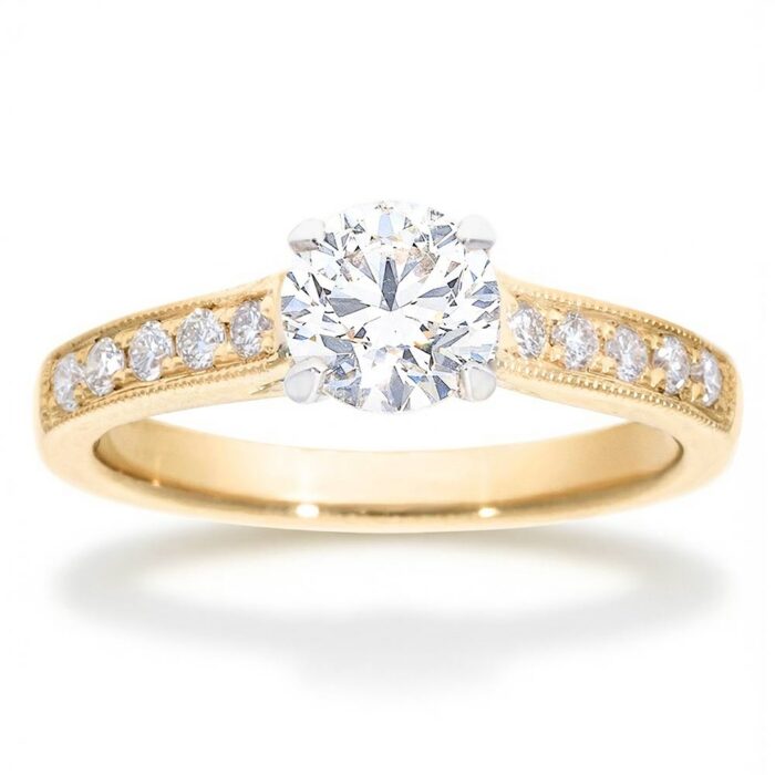 Kullast sõrmus teemantidega 0,97 ct. Kood: RX4011M-Y-0,80