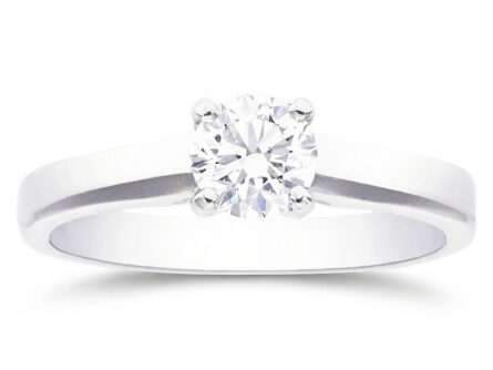 Kullast sõrmus teemantiga 0,50 ct. Kood: RX4083-W-0,50