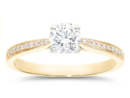 Kullast sõrmus teemantidega 0,57 ct. Kood: RX4710-Y-0,50