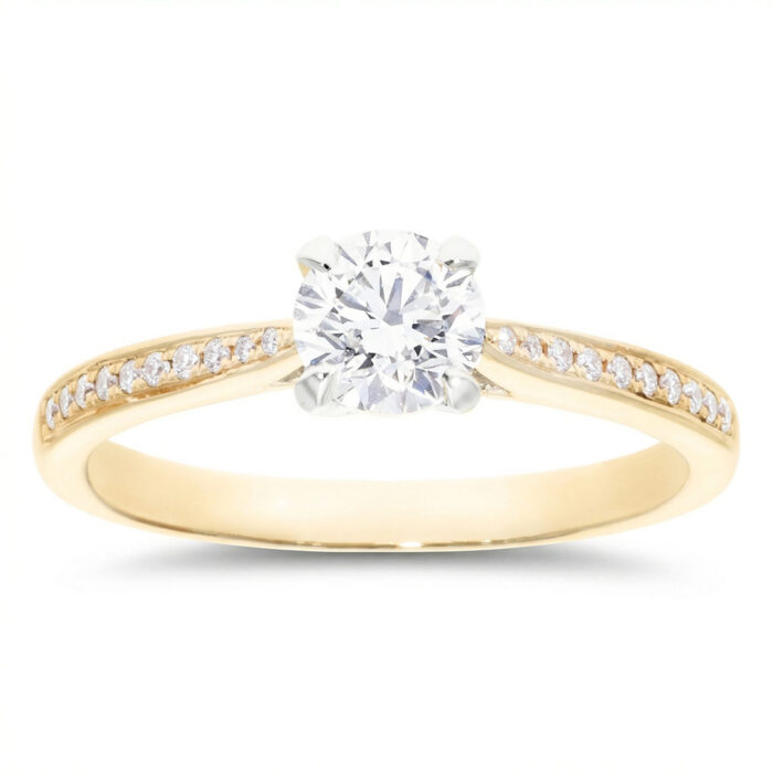 Kullast sõrmus teemantidega 0,57 ct. Kood: RX4710-Y-0,50