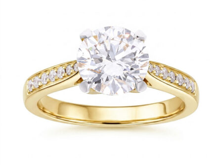 Kullast sõrmus laboris kasvatatud ja looduslike teemantidega Kood: RX4710-Y-1,5