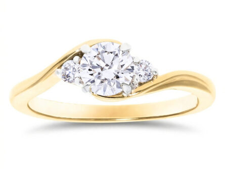 Kullast sõrmus teemantidega 0,58 ct. Kood: RX5659-Y-0,50