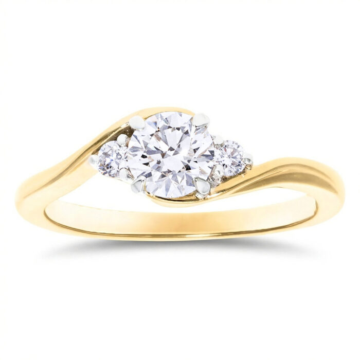 Kullast sõrmus teemantidega 0,58 ct. Kood: RX5659-Y-0,50