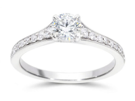 Kullast sõrmus teemantidega 0,73 ct. Kood: RX5779M-W-0,50