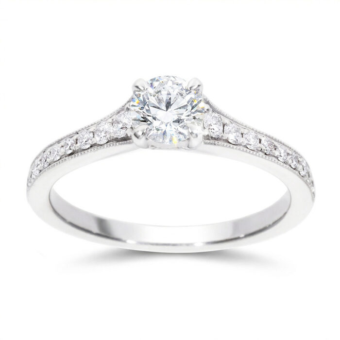 Kullast sõrmus teemantidega 0,73 ct. Kood: RX5779M-W-0,50