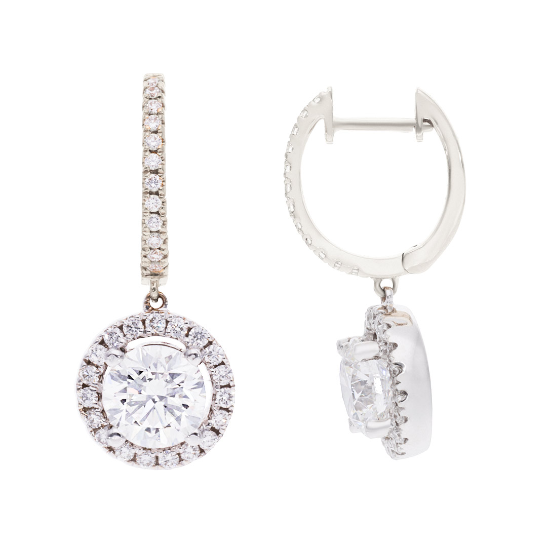 Kullast kõrvarõngad laboris kasvatatud ja looduslike teemantidega Kood: LAB+EX6368-w-1,00