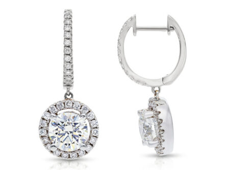 Kullast kõrvarõngad laboris kasvatatud ja looduslike teemantidega Kood: LAB+EX6368-w-1,00