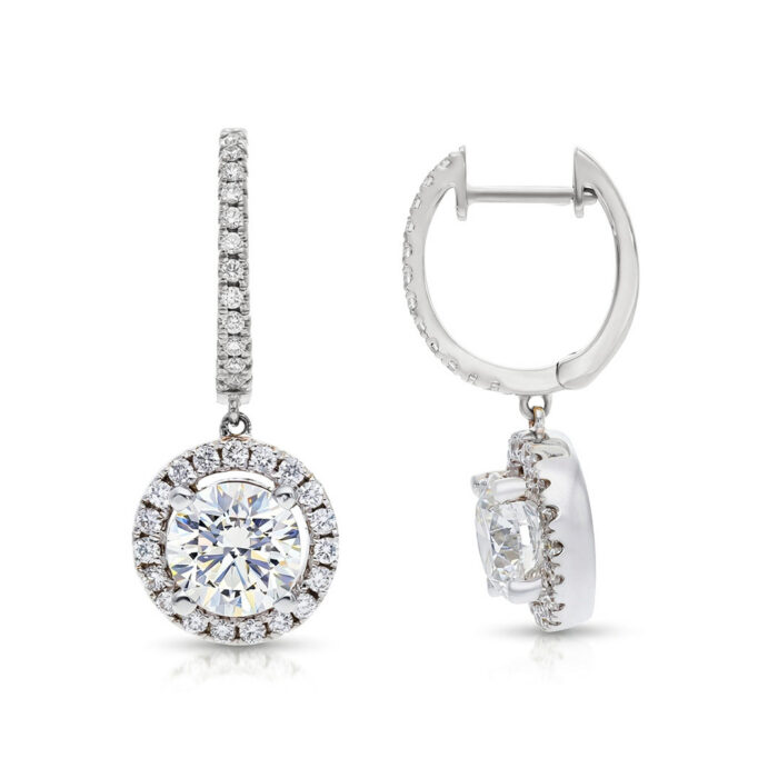 Kullast kõrvarõngad laboris kasvatatud ja looduslike teemantidega Kood: LAB+EX6368-w-1,00