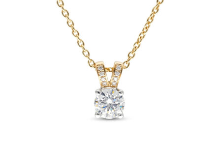 Kullast ripats laboris kasvatatud ja looduslike teemantidega Kood: LAB+PX4014-Y-2,00