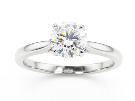 Kullast sõrmus laboris kasvatatud teemantiga 1,05 ct. Kood: RX3170-W-1,00-LAB