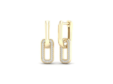 Kullast kõrvarõngad teemandiga 0,15 ct. Kood: 125hkc