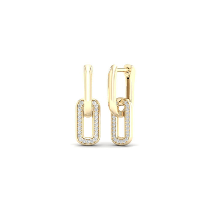 Kullast kõrvarõngad teemandiga 0,15 ct. Kood: 125hkc