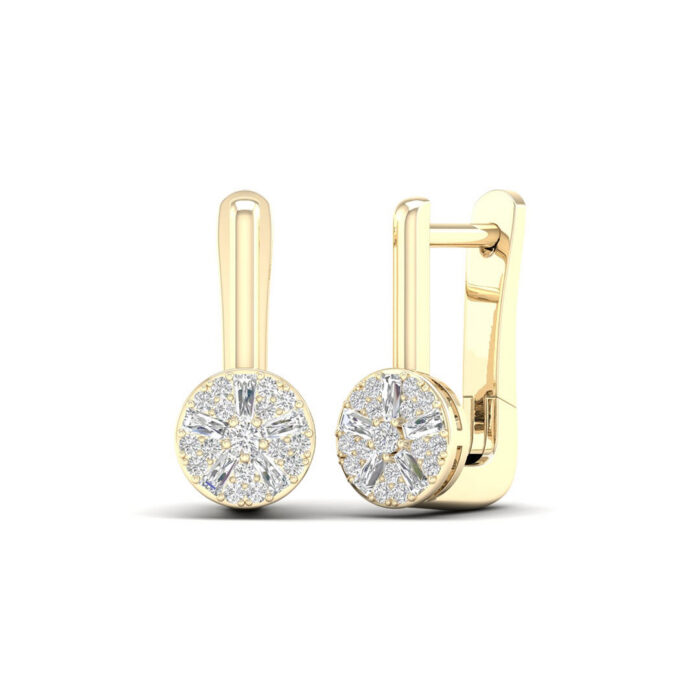 Kullast kõrvarõngad teemantidega 0,28 ct. Kood: 127hkc