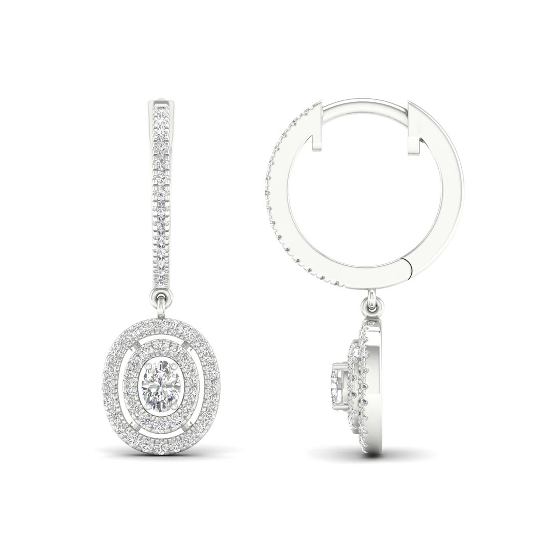 Kullast kõrvarõngad teemantidega 0,50 ct. Kood: 143hkc