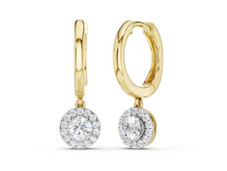 Kullast kõrvarõngad teemantidega 0,25 ct. Kood: 148hkc