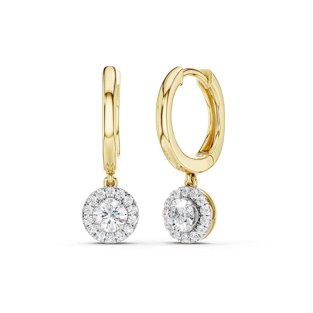 Kullast kõrvarõngad teemantidega 0,25 ct. Kood: 148hkc