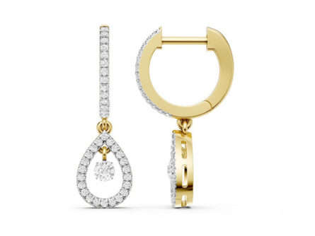 Kullast kõrvarõngad teemantidega 0,33 ct. Kood: 149hkc