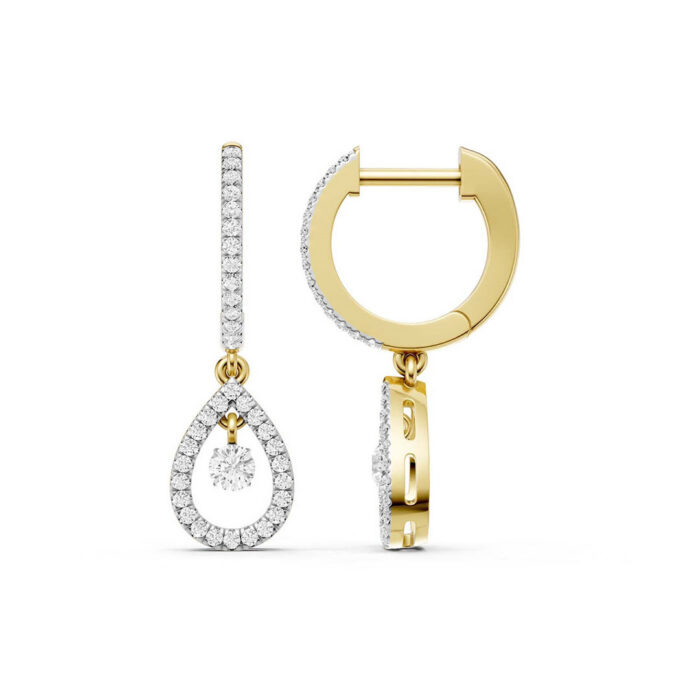 Kullast kõrvarõngad teemantidega 0,33 ct. Kood: 149hkc